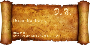 Deim Norbert névjegykártya
